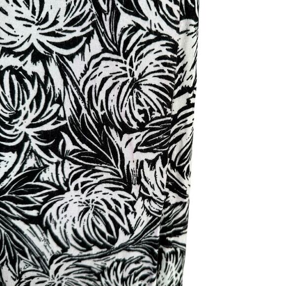 Nicole Miller Sleeveless Pleated Jersey Maxi Dress in Black White Palm Print, M‎ - Picture 8 of 9